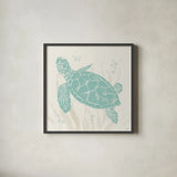 Seaside Style III by Anne Tavoletti. Shown in a sleek black glass frame for a contemporary gallery look. Available as an archival giclee rolled canvas, fine art paper, or poster print. SKU 80253a.