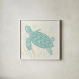 Seaside Style III by Anne Tavoletti. Shown in a crisp white glass frame for a clean and minimalist style. Available as an archival giclee rolled canvas, fine art paper, or poster print. SKU 80253a.