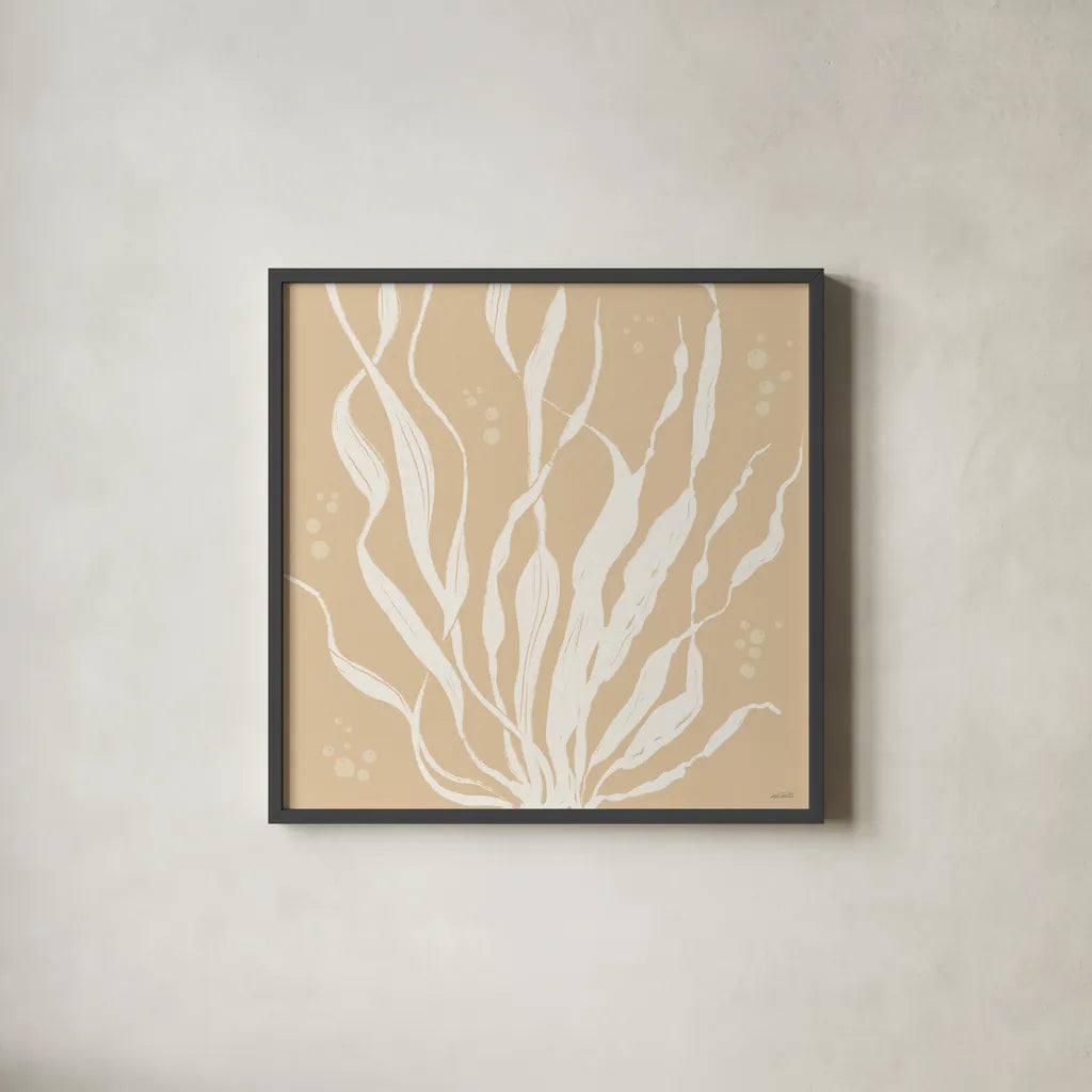 Seaside Style IV by Anne Tavoletti. Shown in a sleek black glass frame for a contemporary gallery look. Available as an archival giclee rolled canvas, fine art paper, or poster print. SKU 80254a.