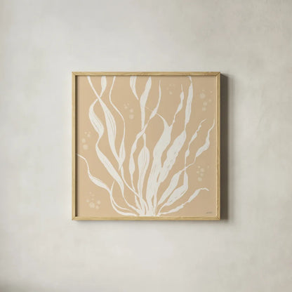 Seaside Style IV by Anne Tavoletti. Shown in a natural wood glass frame for a timeless modern aesthetic. Available as an archival giclee rolled canvas, fine art paper, or poster print. SKU 80254a.