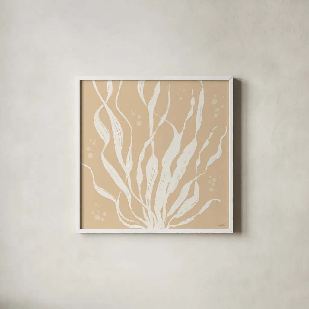 Seaside Style IV by Anne Tavoletti. Shown in a crisp white glass frame for a clean and minimalist style. Available as an archival giclee rolled canvas, fine art paper, or poster print. SKU 80254a.