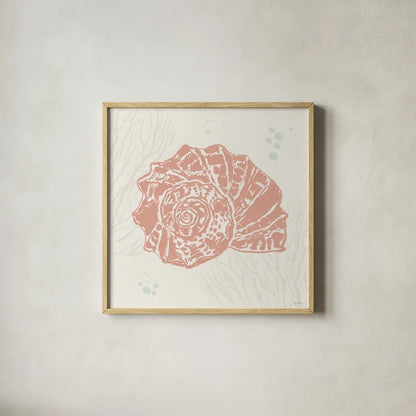 Seaside Style IX by Anne Tavoletti. Shown in a natural wood glass frame for a timeless modern aesthetic. Available as an archival giclee rolled canvas, fine art paper, or poster print. SKU 80259a.