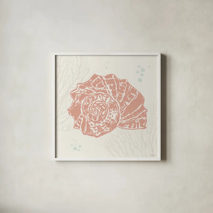 Seaside Style IX by Anne Tavoletti. Shown in a crisp white glass frame for a clean and minimalist style. Available as an archival giclee rolled canvas, fine art paper, or poster print. SKU 80259a.