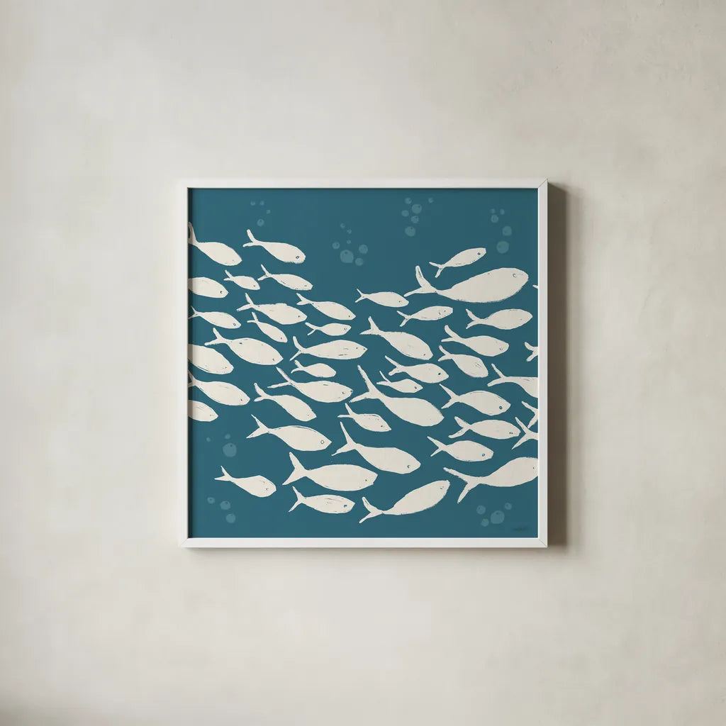 Seaside Style VI by Anne Tavoletti. Shown in a crisp white glass frame for a clean and minimalist style. Available as an archival giclee rolled canvas, fine art paper, or poster print. SKU 80256a.