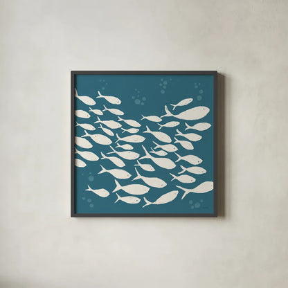 Seaside Style VI v2 by Anne Tavoletti. Shown in a sleek black glass frame for a contemporary gallery look. Available as an archival giclee rolled canvas, fine art paper, or poster print. SKU 81080a.