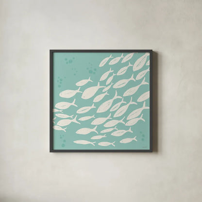 Seaside Style VII by Anne Tavoletti. Shown in a sleek black glass frame for a contemporary gallery look. Available as an archival giclee rolled canvas, fine art paper, or poster print. SKU 80257a.