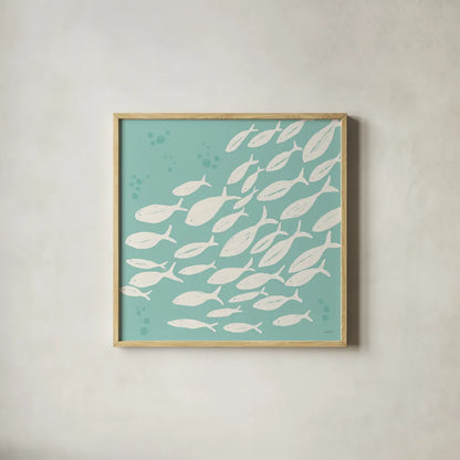 Seaside Style VII v2 by Anne Tavoletti. Shown in a natural wood glass frame for a timeless modern aesthetic. Available as an archival giclee rolled canvas, fine art paper, or poster print. SKU 81081a.