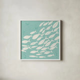 Seaside Style VII v2 by Anne Tavoletti. Shown in a crisp white glass frame for a clean and minimalist style. Available as an archival giclee rolled canvas, fine art paper, or poster print. SKU 81081a.