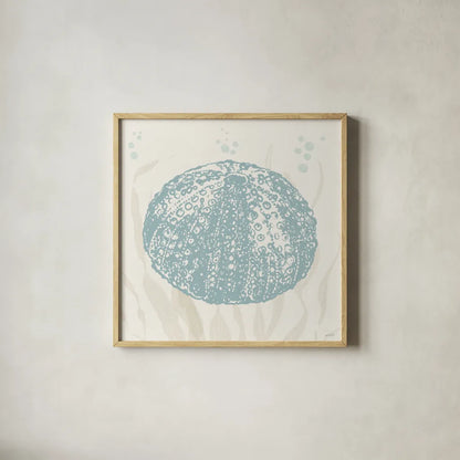 Seaside Style VIII by Anne Tavoletti. Shown in a natural wood glass frame for a timeless modern aesthetic. Available as an archival giclee rolled canvas, fine art paper, or poster print. SKU 80258a.