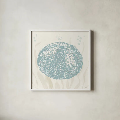 Seaside Style VIII by Anne Tavoletti. Shown in a crisp white glass frame for a clean and minimalist style. Available as an archival giclee rolled canvas, fine art paper, or poster print. SKU 80258a.