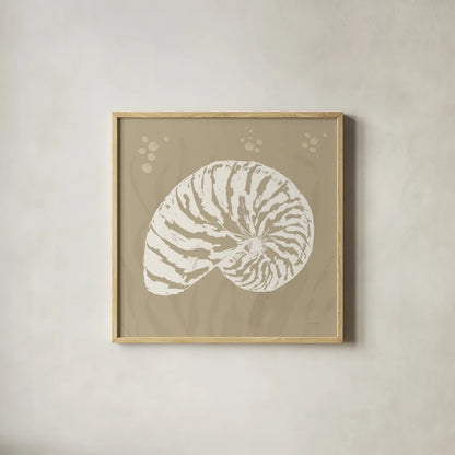 Seaside Style X Neutral by Anne Tavoletti. Shown in a natural wood glass frame for a timeless modern aesthetic. Available as an archival giclee rolled canvas, fine art paper, or poster print. SKU 81064a.