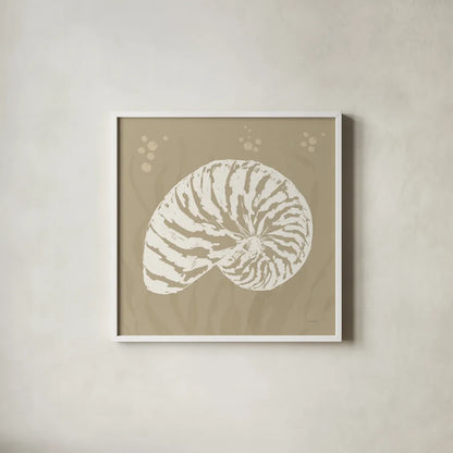 Seaside Style X Neutral by Anne Tavoletti. Shown in a crisp white glass frame for a clean and minimalist style. Available as an archival giclee rolled canvas, fine art paper, or poster print. SKU 81064a.