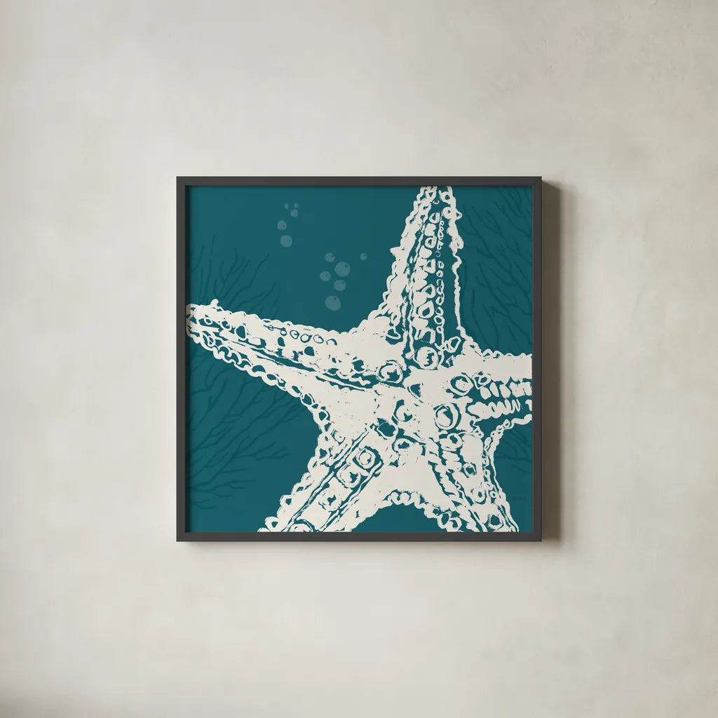 Seaside Style XIII by Anne Tavoletti. Shown in a sleek black glass frame for a contemporary gallery look. Available as an archival giclee rolled canvas, fine art paper, or poster print. SKU 80263a.