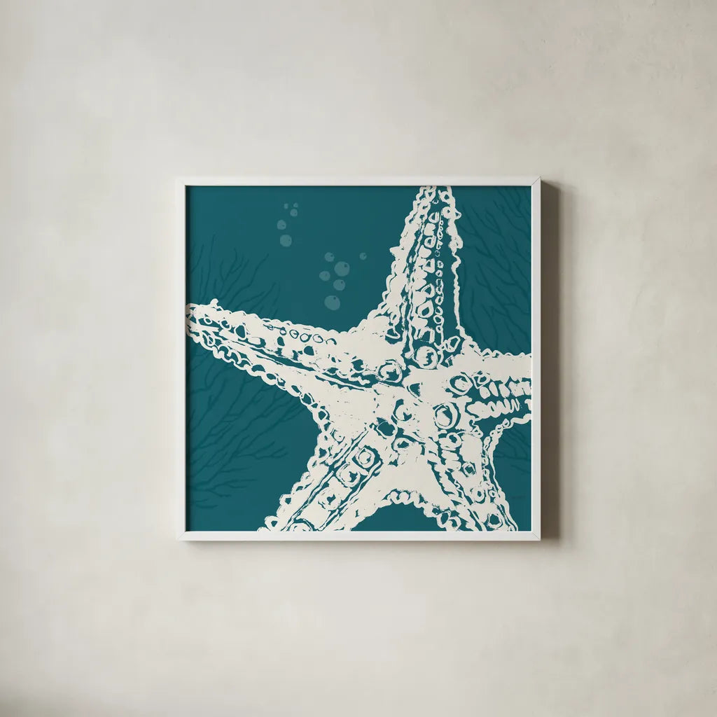 Seaside Style XIII by Anne Tavoletti. Shown in a crisp white glass frame for a clean and minimalist style. Available as an archival giclee rolled canvas, fine art paper, or poster print. SKU 80263a.