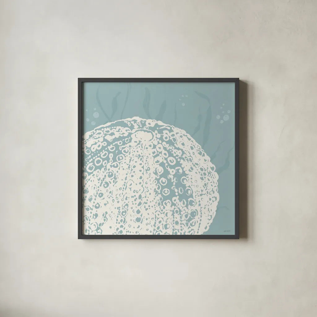 Seaside Style XIV by Anne Tavoletti. Shown in a sleek black glass frame for a contemporary gallery look. Available as an archival giclee rolled canvas, fine art paper, or poster print. SKU 80264a.