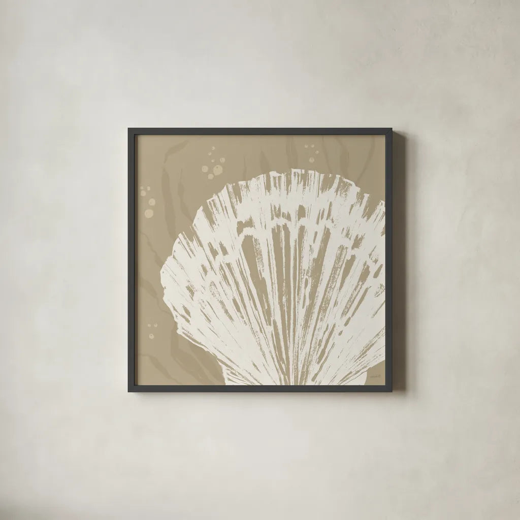 Seaside Style XV by Anne Tavoletti. Shown in a sleek black glass frame for a contemporary gallery look. Available as an archival giclee rolled canvas, fine art paper, or poster print. SKU 80265a.