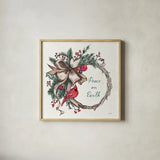 Seasonal Charm IV by Anne Tavoletti. Shown in a natural wood glass frame for a timeless modern aesthetic. Available as an archival giclee rolled canvas, fine art paper, or poster print. SKU 36860a.
