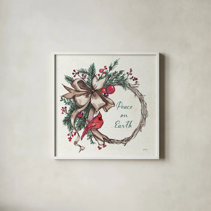 Seasonal Charm IV by Anne Tavoletti. Shown in a crisp white glass frame for a clean and minimalist style. Available as an archival giclee rolled canvas, fine art paper, or poster print. SKU 36860a.