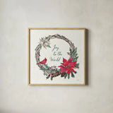 Seasonal Charm V by Anne Tavoletti. Shown in a natural wood glass frame for a timeless modern aesthetic. Available as an archival giclee rolled canvas, fine art paper, or poster print. SKU 36861a.