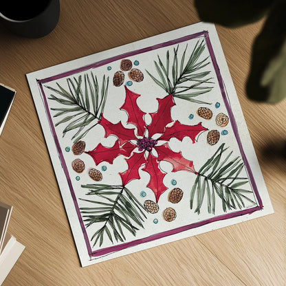 Seasonal Charm VII by Anne Tavoletti. Shown as a detailed flat fine art print, highlighting archival giclee quality. Available as an archival giclee rolled canvas, fine art paper, or poster print. SKU 36863a.