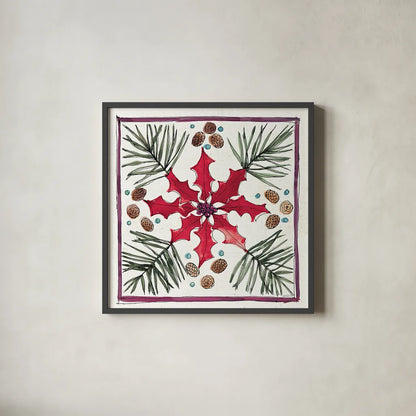 Seasonal Charm VII by Anne Tavoletti. Shown in a sleek black glass frame for a contemporary gallery look. Available as an archival giclee rolled canvas, fine art paper, or poster print. SKU 36863a.