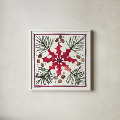 Seasonal Charm VII by Anne Tavoletti. Shown in a crisp white glass frame for a clean and minimalist style. Available as an archival giclee rolled canvas, fine art paper, or poster print. SKU 36863a.