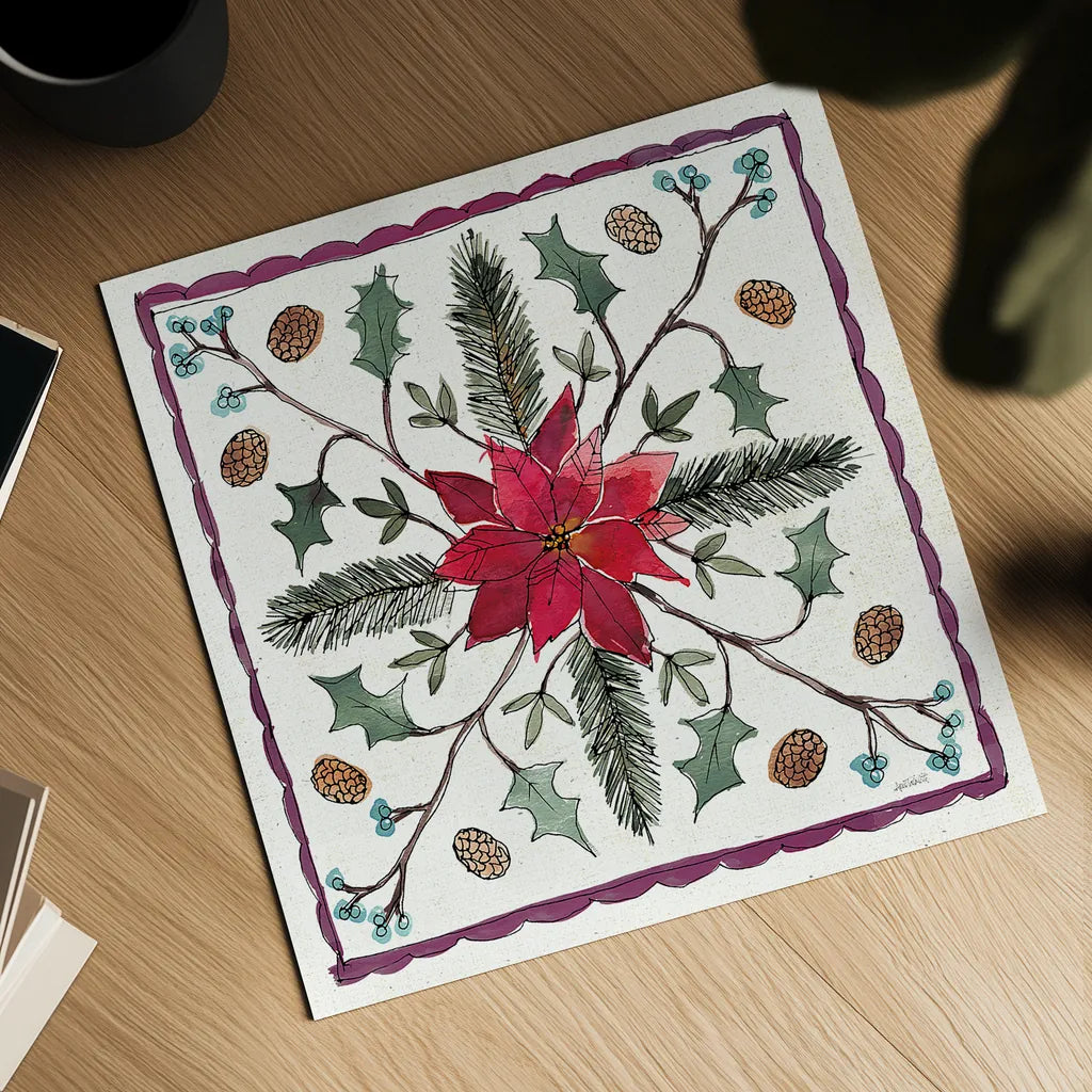 Seasonal Charm VIII by Anne Tavoletti. Shown as a detailed flat fine art print, highlighting archival giclee quality. Available as an archival giclee rolled canvas, fine art paper, or poster print. SKU 36864a.