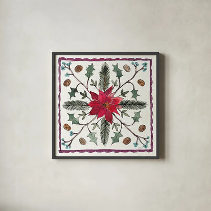 Seasonal Charm VIII by Anne Tavoletti. Shown in a sleek black glass frame for a contemporary gallery look. Available as an archival giclee rolled canvas, fine art paper, or poster print. SKU 36864a.