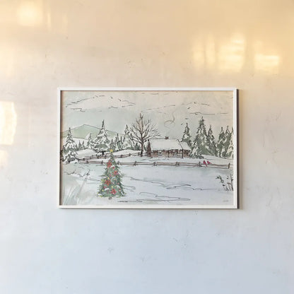 Seasonal Charm X by Anne Tavoletti. shown as a paper print in a white frame. Available as a archival giclee rolled canvas, fine art paper, or poster print. SKU 36866i.