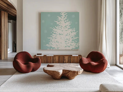 Seasonal Shades VII by Anne Tavoletti. Shown as extra-large giant wall art in a modern living room. Available as an archival giclee rolled canvas, fine art paper, or poster print. SKU 81765a.