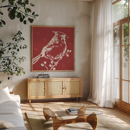 Seasonal Shades VIII by Anne Tavoletti. Shown in a natural wood frame in a cozy modern living room. Available as an archival giclee rolled canvas, fine art paper, or poster print. SKU 81766a.