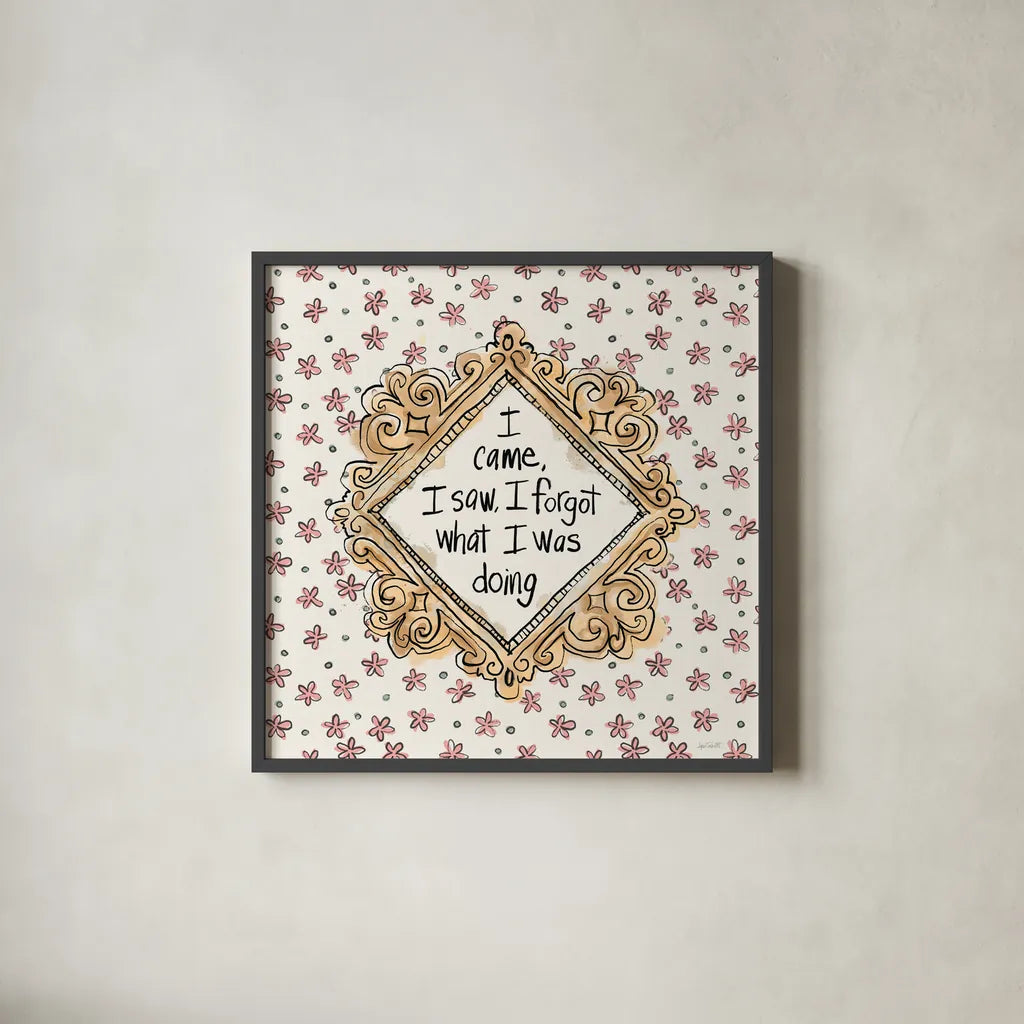 Sentiments II by Anne Tavoletti. Shown in a sleek black glass frame for a contemporary gallery look. Available as an archival giclee rolled canvas, fine art paper, or poster print. SKU 87595a.