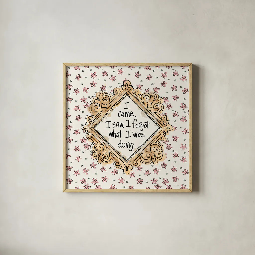 Sentiments II by Anne Tavoletti. Shown in a natural wood glass frame for a timeless modern aesthetic. Available as an archival giclee rolled canvas, fine art paper, or poster print. SKU 87595a.