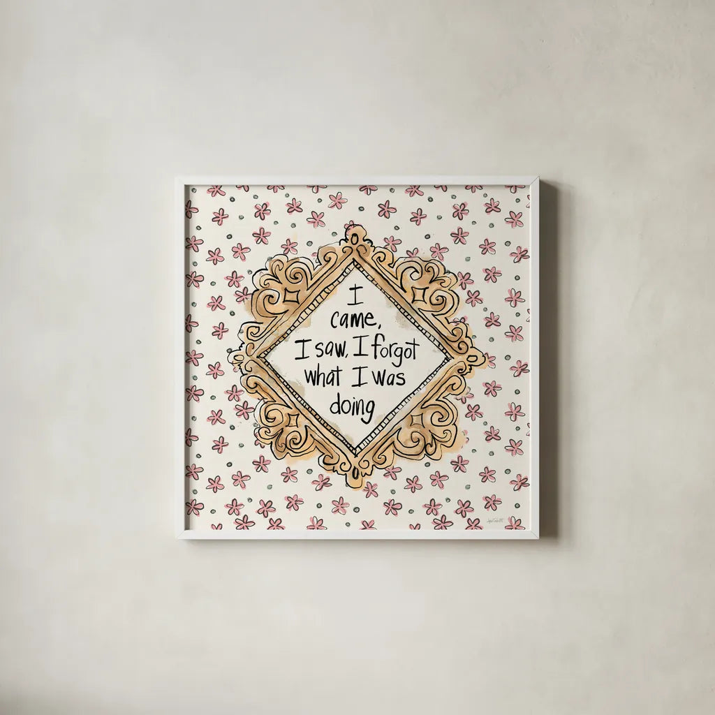 Sentiments II by Anne Tavoletti. Shown in a crisp white glass frame for a clean and minimalist style. Available as an archival giclee rolled canvas, fine art paper, or poster print. SKU 87595a.