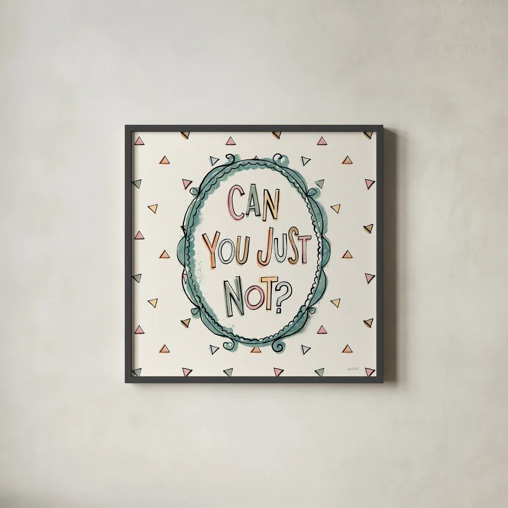 Sentiments V by Anne Tavoletti. Shown in a sleek black glass frame for a contemporary gallery look. Available as an archival giclee rolled canvas, fine art paper, or poster print. SKU 87598a.