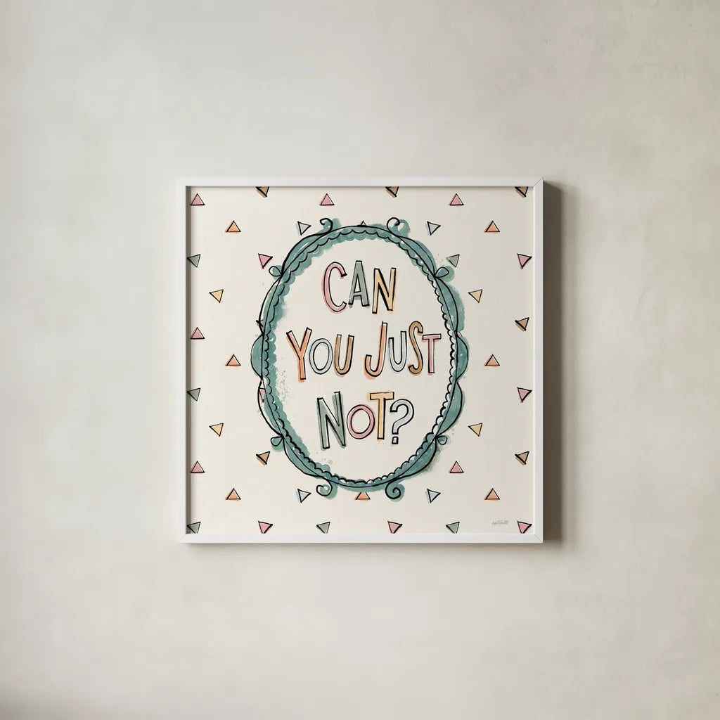 Sentiments V by Anne Tavoletti. Shown in a crisp white glass frame for a clean and minimalist style. Available as an archival giclee rolled canvas, fine art paper, or poster print. SKU 87598a.