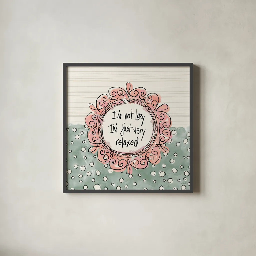 Sentiments VII by Anne Tavoletti. Shown in a sleek black glass frame for a contemporary gallery look. Available as an archival giclee rolled canvas, fine art paper, or poster print. SKU 87600a.