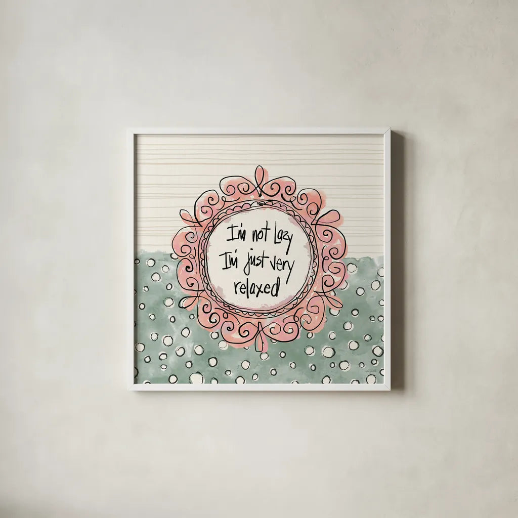 Sentiments VII by Anne Tavoletti. Shown in a crisp white glass frame for a clean and minimalist style. Available as an archival giclee rolled canvas, fine art paper, or poster print. SKU 87600a.