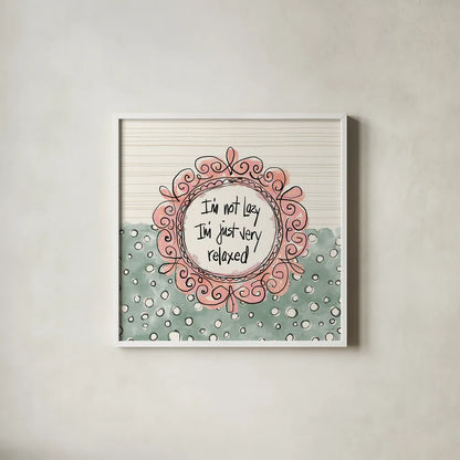 Sentiments VII by Anne Tavoletti. Shown in a crisp white glass frame for a clean and minimalist style. Available as an archival giclee rolled canvas, fine art paper, or poster print. SKU 87600a.