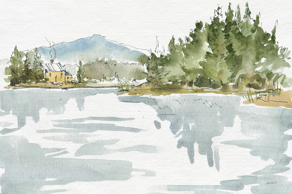 Serene Lake I by Anne Tavoletti. SKU 72230i. Archival Giclee Fine art print for wall decor.