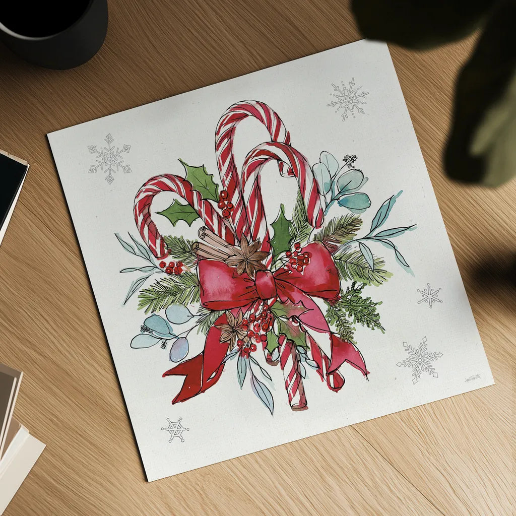 Signs of the Season II by Anne Tavoletti. Shown as a detailed flat fine art print, highlighting archival giclee quality. Available as an archival giclee rolled canvas, fine art paper, or poster print. SKU 83060a.