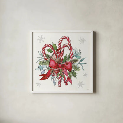 Signs of the Season II by Anne Tavoletti. Shown in a crisp white glass frame for a clean and minimalist style. Available as an archival giclee rolled canvas, fine art paper, or poster print. SKU 83060a.