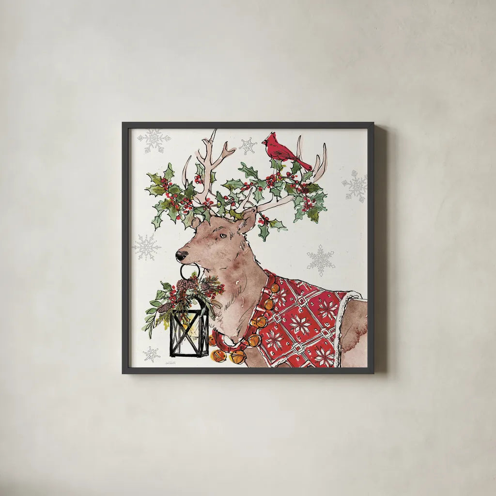 Signs of the Season V by Anne Tavoletti. Shown in a sleek black glass frame for a contemporary gallery look. Available as an archival giclee rolled canvas, fine art paper, or poster print. SKU 83063a.