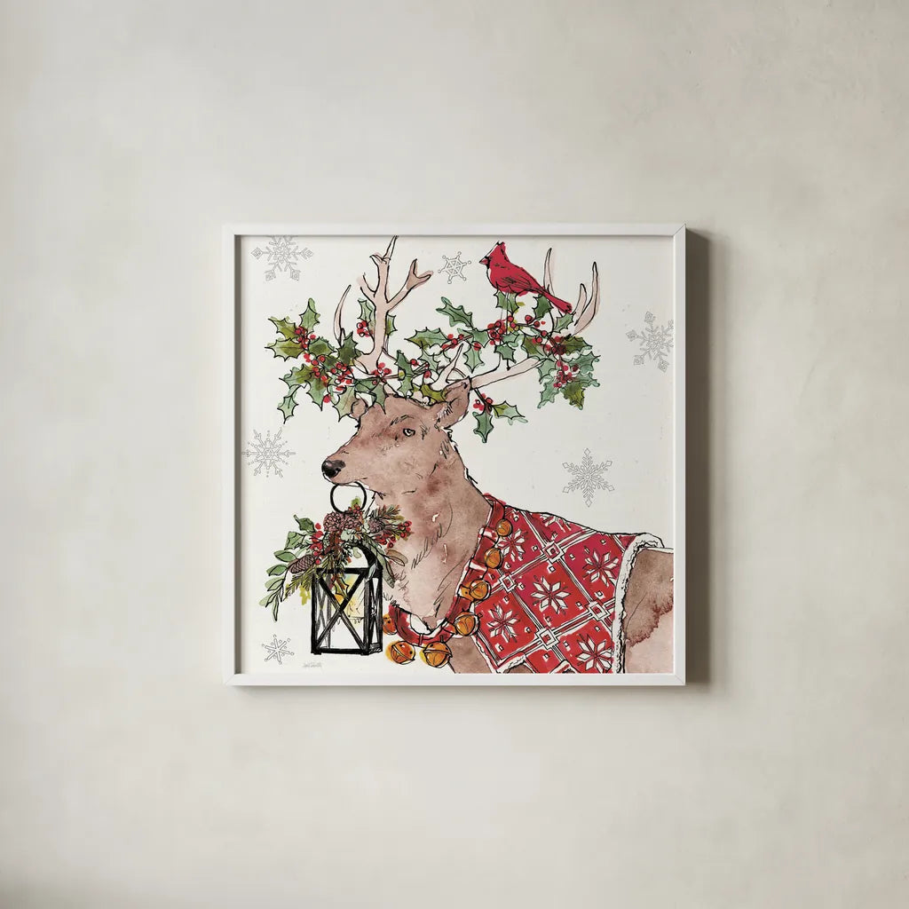 Signs of the Season V by Anne Tavoletti. Shown in a crisp white glass frame for a clean and minimalist style. Available as an archival giclee rolled canvas, fine art paper, or poster print. SKU 83063a.