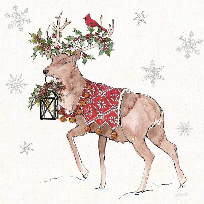 Signs of the Season V Full Deer by Anne Tavoletti. SKU 87645a. Archival Giclee Fine art print for wall decor.