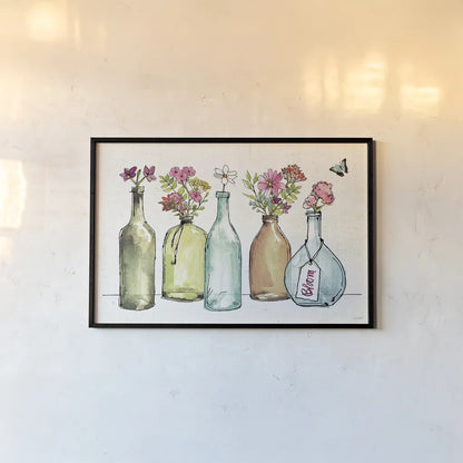 Simply Petals IV by Anne Tavoletti. shown as a paper print in a black flame. Available as a archival giclee rolled canvas, fine art paper, or poster print. SKU 38888i.