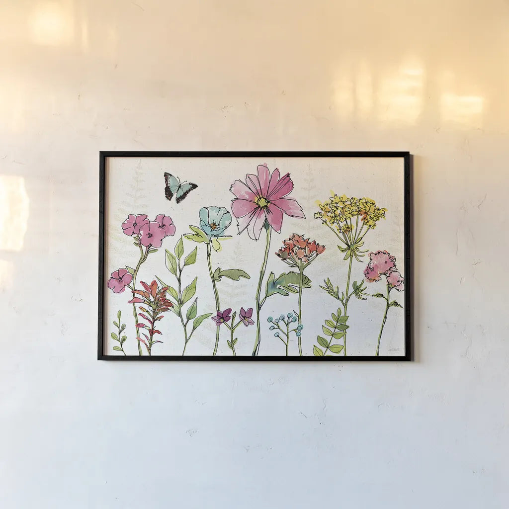 Simply Petals V by Anne Tavoletti. shown as a paper print in a black flame. Available as a archival giclee rolled canvas, fine art paper, or poster print. SKU 38889i.