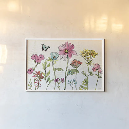 Simply Petals V by Anne Tavoletti. shown as a paper print in a white frame. Available as a archival giclee rolled canvas, fine art paper, or poster print. SKU 38889i.