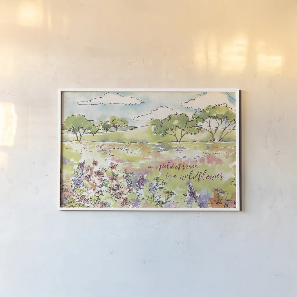 Simply Petals VIII by Anne Tavoletti. shown as a paper print in a white frame. Available as a archival giclee rolled canvas, fine art paper, or poster print. SKU 38892i.