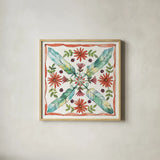 Simply Petals XI Warm by Anne Tavoletti. Shown in a natural wood glass frame for a timeless modern aesthetic. Available as an archival giclee rolled canvas, fine art paper, or poster print. SKU 41468a.